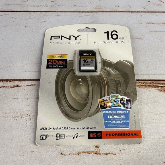 PNY 16GB SDHC Memory Card Class 10 High Speed Professional Performance - Picture 1 of 3